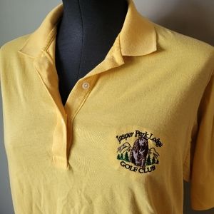 Jasper park golf club yellow polo tee